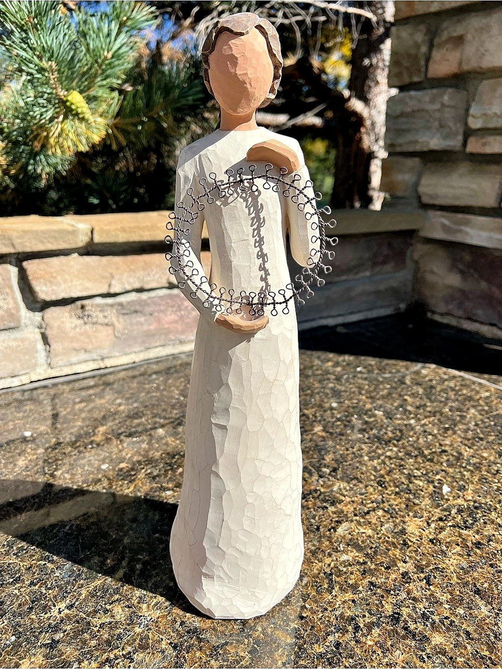 Willow Tree Welcoming Spirit Angel Figurine White & Brown Decor